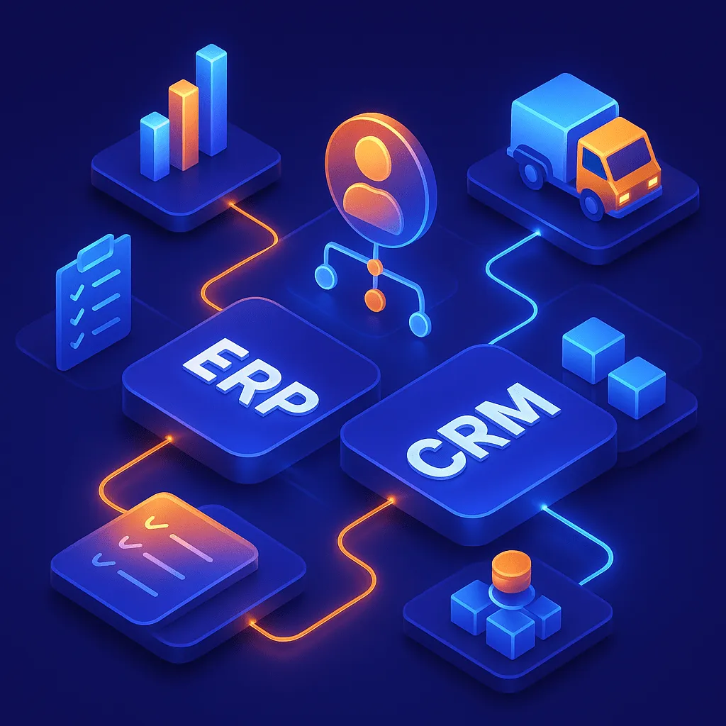 ERP- und CRM-System Illustration
