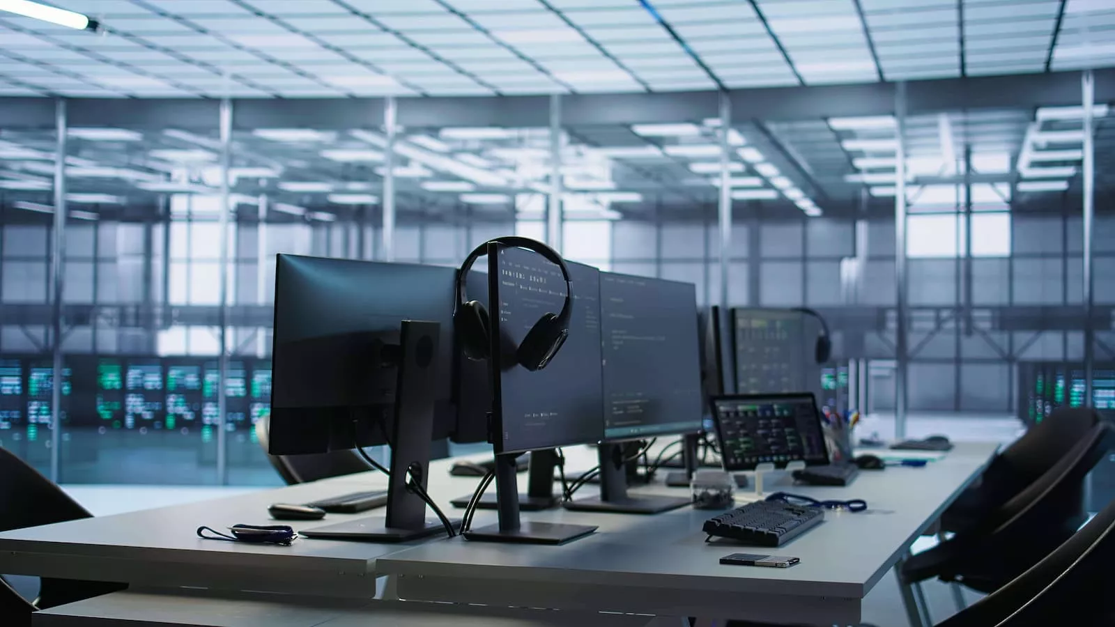 Rechenzentrums-Server mit Netzwerkverkabelung